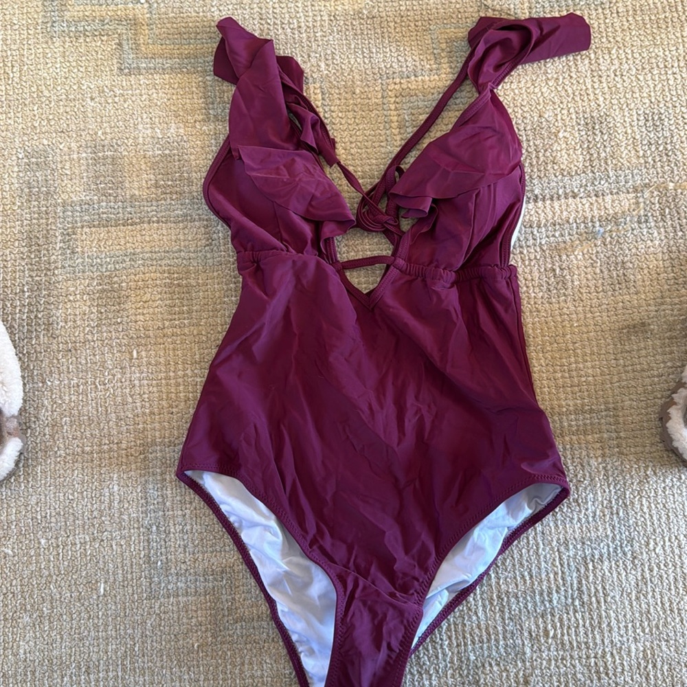 Maroon swimsuit